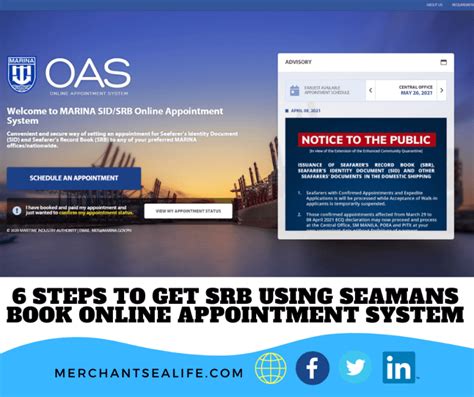 6 steps to get SRB using Seamans Book Online .